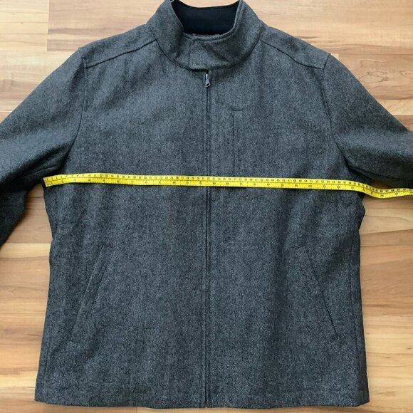 Banana Republic Men’s Jacket Wool Blend Black Gray Zip Pockets Lined Size Large - Picture 4 of 11